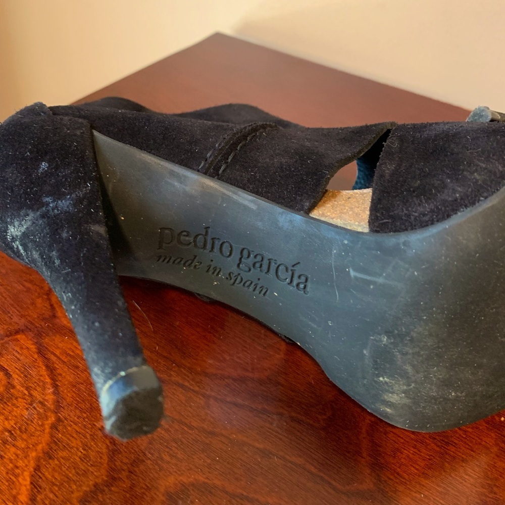 Pedro Garcia Suede Peep Toe Bootie/Platform Heels - Picture 7 of 7